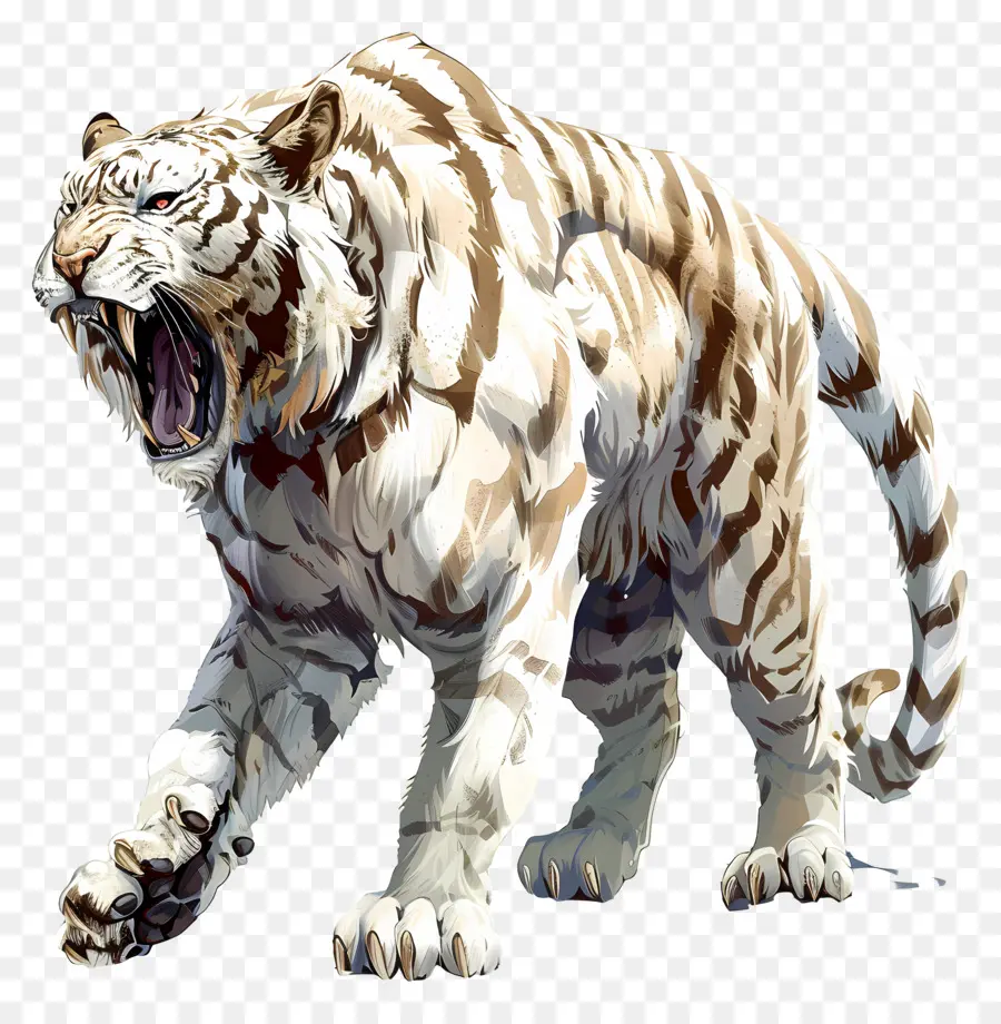 Gato Dentes De Sabre，Tigre Branco PNG