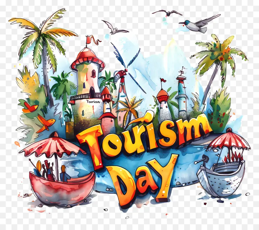 Dia Do Turismo，Ilustração Em Aquarela PNG