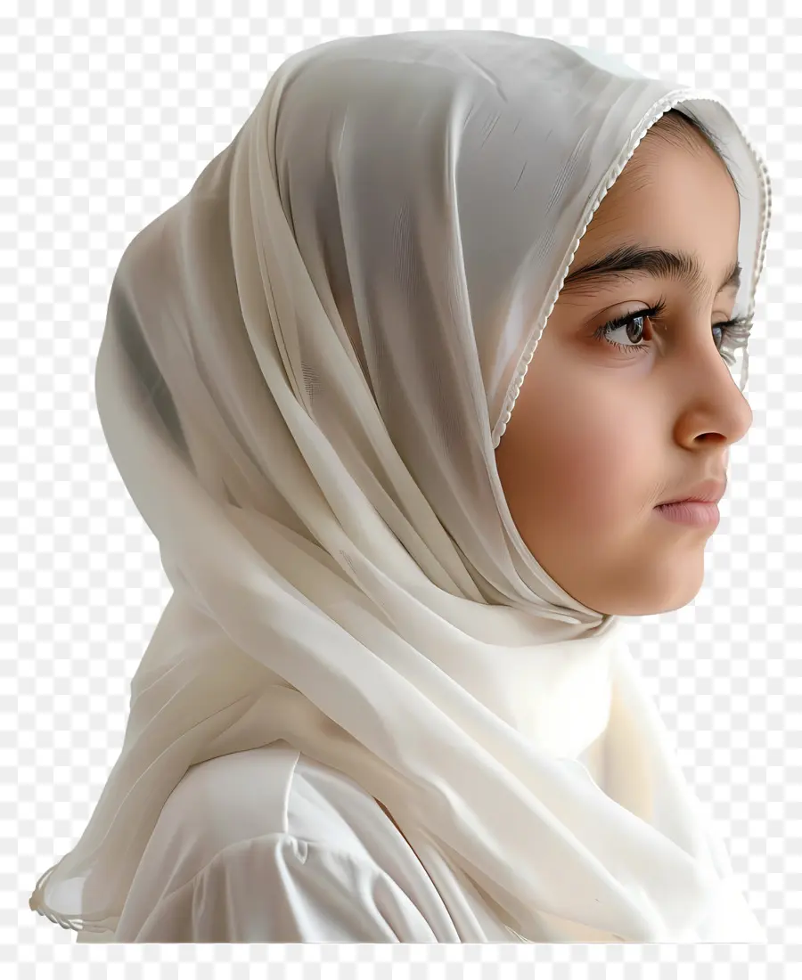 Hijab Branco，Cachecol Branco PNG