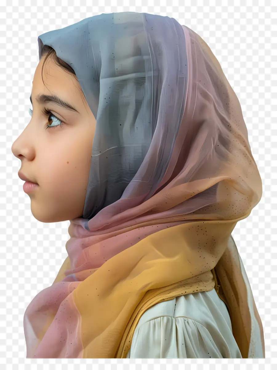 Hijab Pastéis，Menina PNG