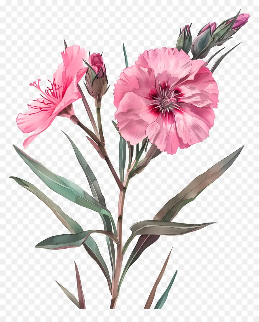 Flor De Dianthus，Flores Cor De Rosa PNG