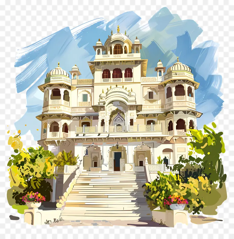 Palácio De Udaipur，Arquitectura Tradicional PNG