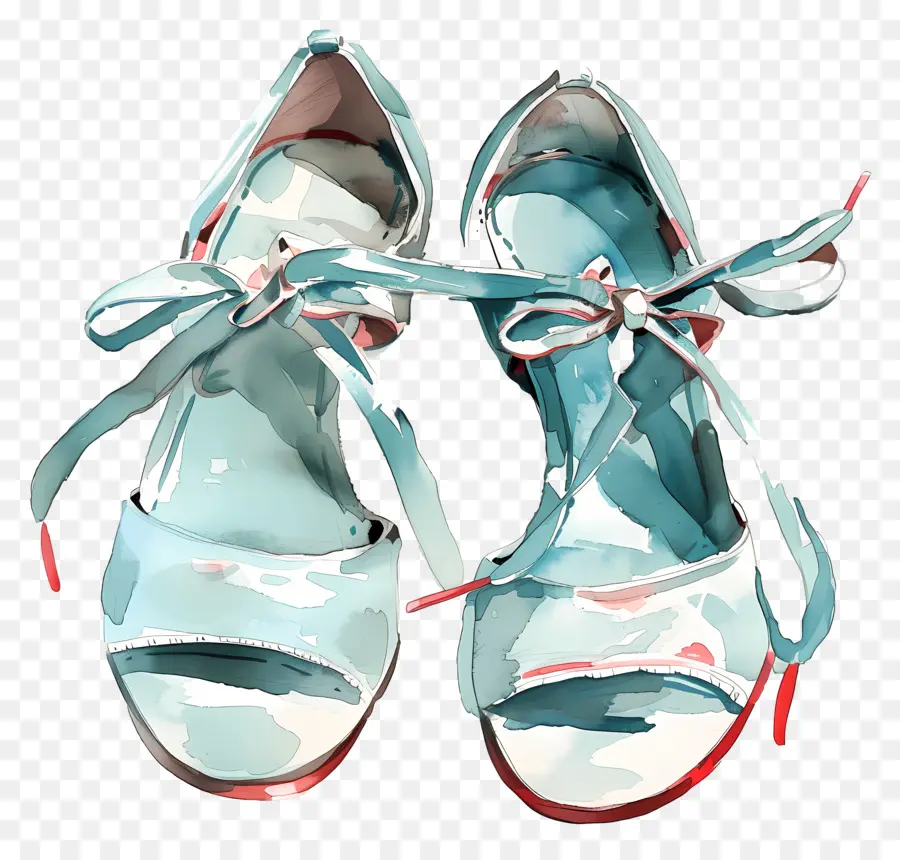 Sapatos De Mulher，Azul Salto Alto PNG