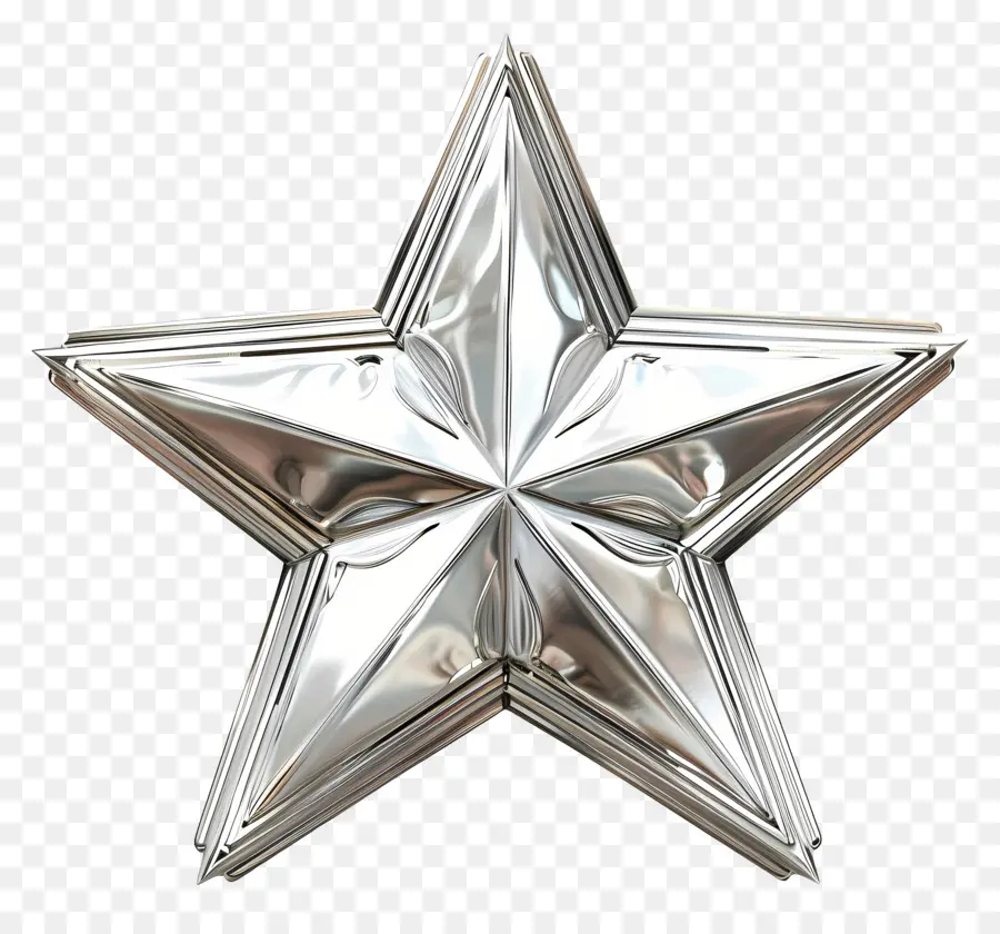 Estrela De Prata，Design Ornamentado PNG
