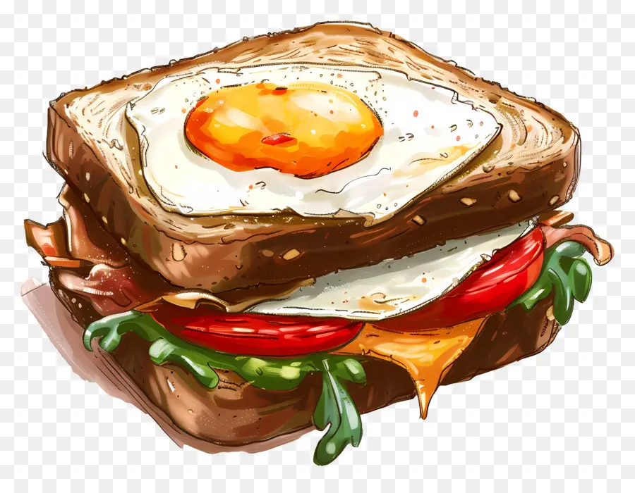 Breakfast Sandwich，Sanduíche PNG