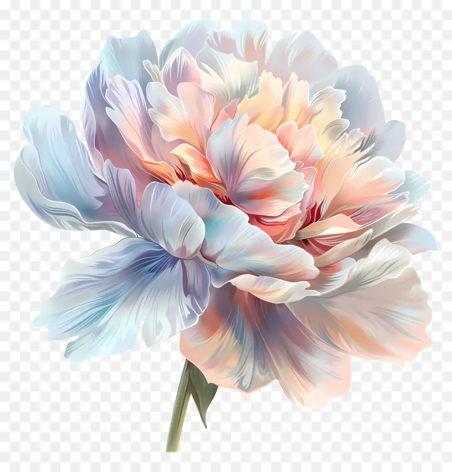 Flor De Peônia，Cor De Rosa E Branco PNG