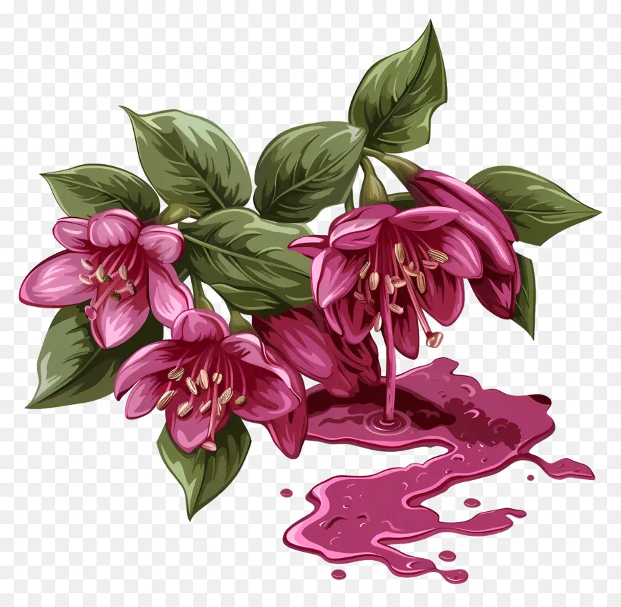 Vinho Derramado Weigela，Flor Rosa PNG