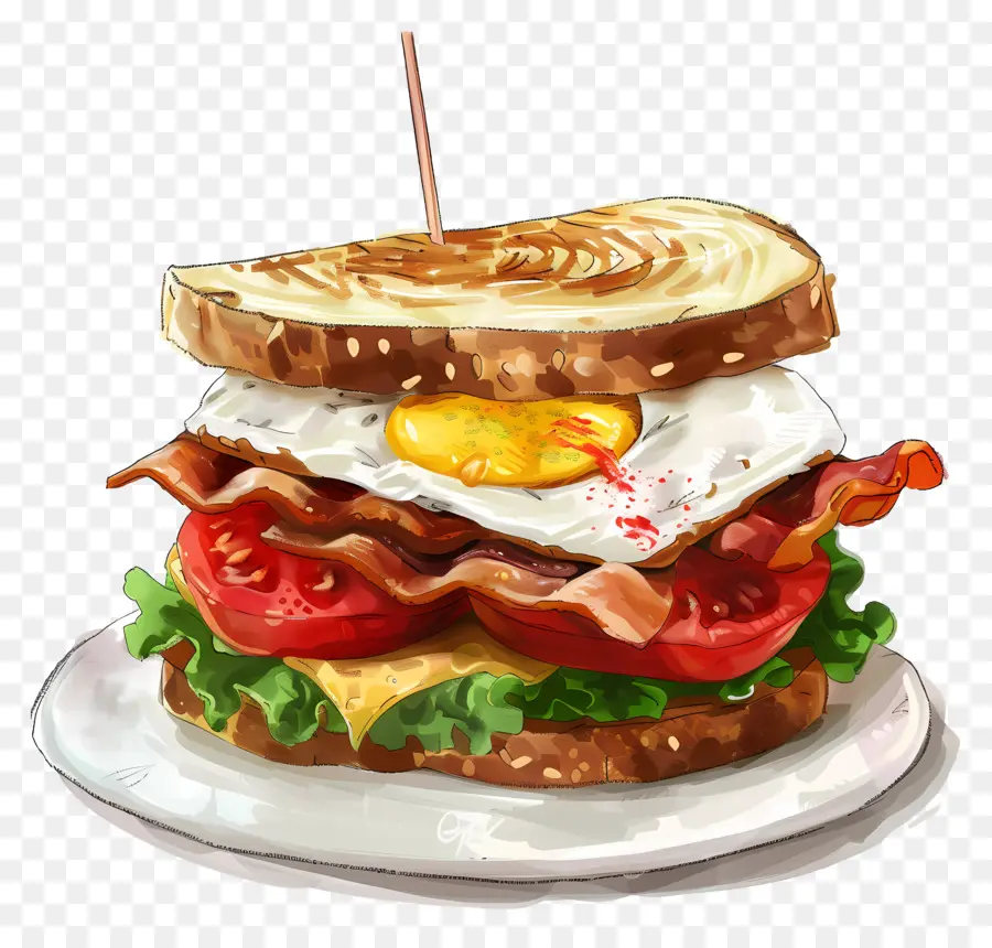 Breakfast Sandwich，Bacon PNG