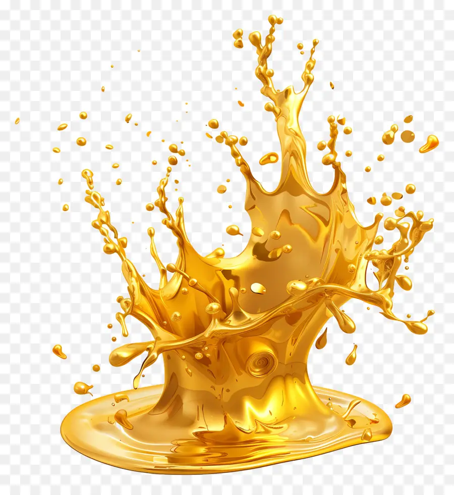 Respingo De óleo，Ouro Líquido PNG