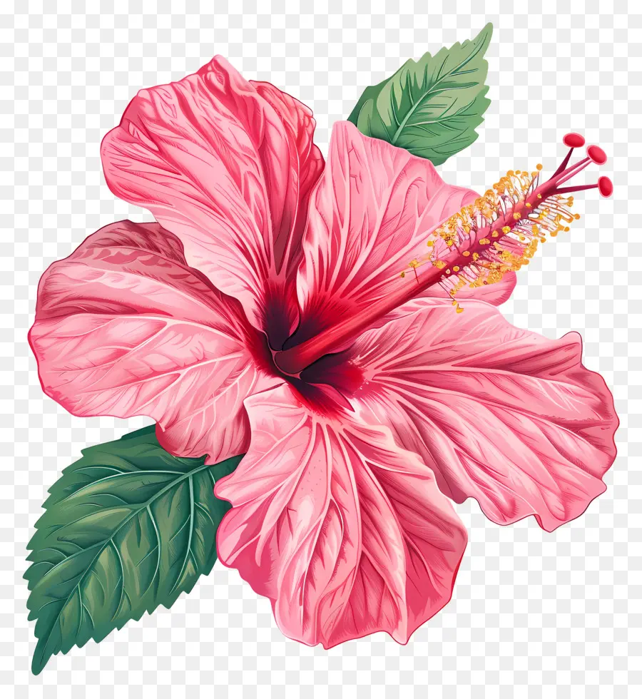 Hibiscus Rosa，Cor De Rosa Hibisco PNG