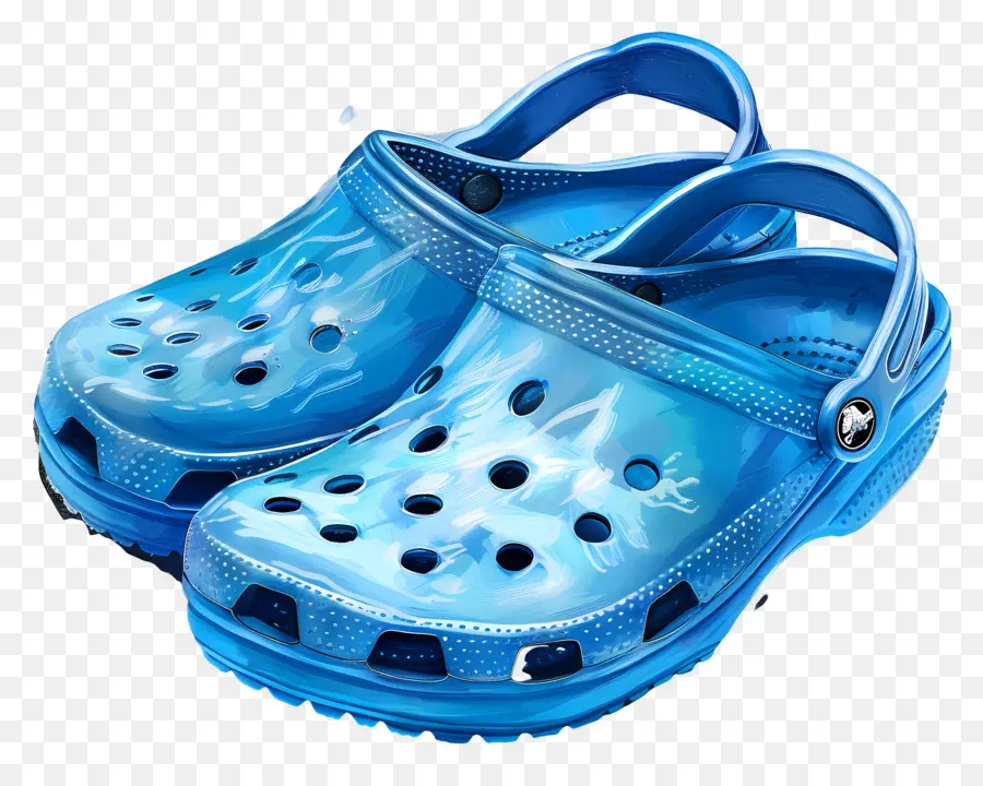 Crocs，Blue Crocs Sapatos PNG