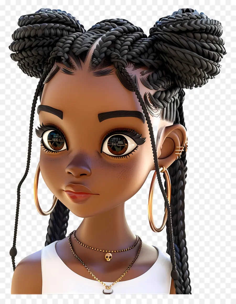 Black Girl Hairstyles Braids，Mulher Negra PNG