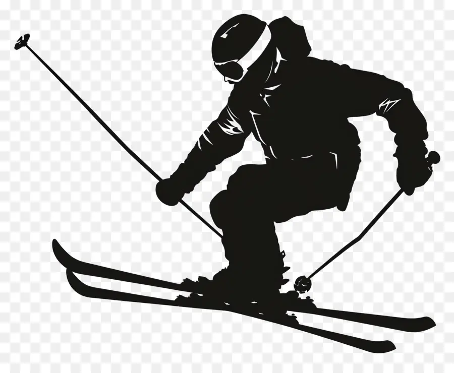 Freestyle Skiing Man Silhouette，Esqui PNG