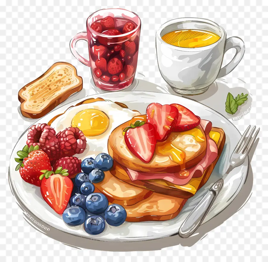 Café Da Manhã Americano，Pequeno Almoço PNG