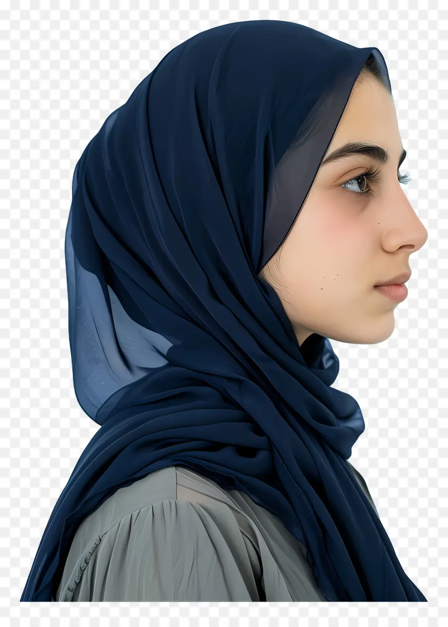 Hijab Azul Marinho，Hijab PNG