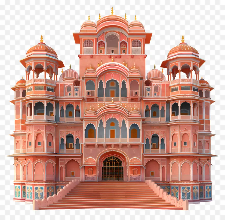 Palácio De Jaipur，Edifício Cor De Rosa PNG