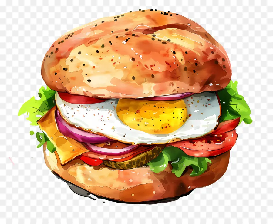 Breakfast Sandwich，Burger PNG