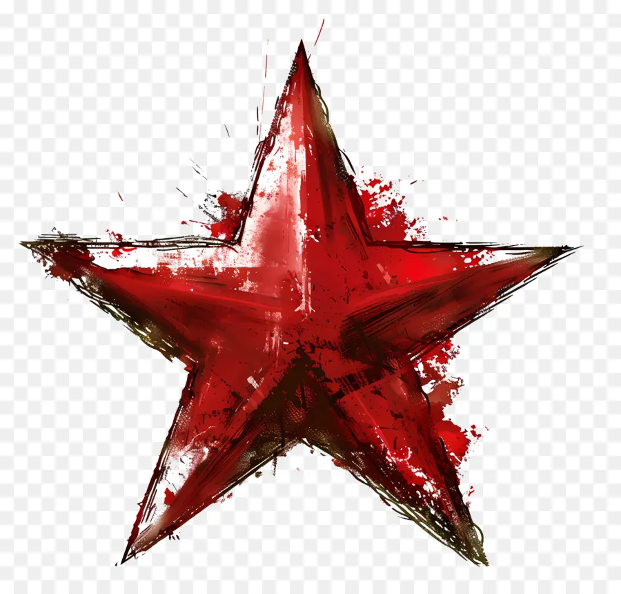 Estrela Vermelha，O Paint Splatter PNG