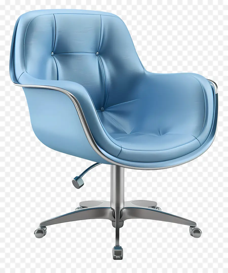 Cadeira De Escritório，De Couro Azul PNG