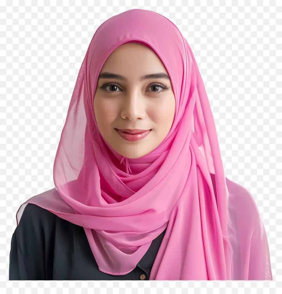 Hijab Mulher，Lenço Na Cabeça Rosa PNG