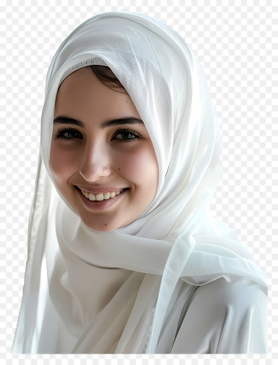 Hijab Branco，Mulher Do Oriente Médio PNG