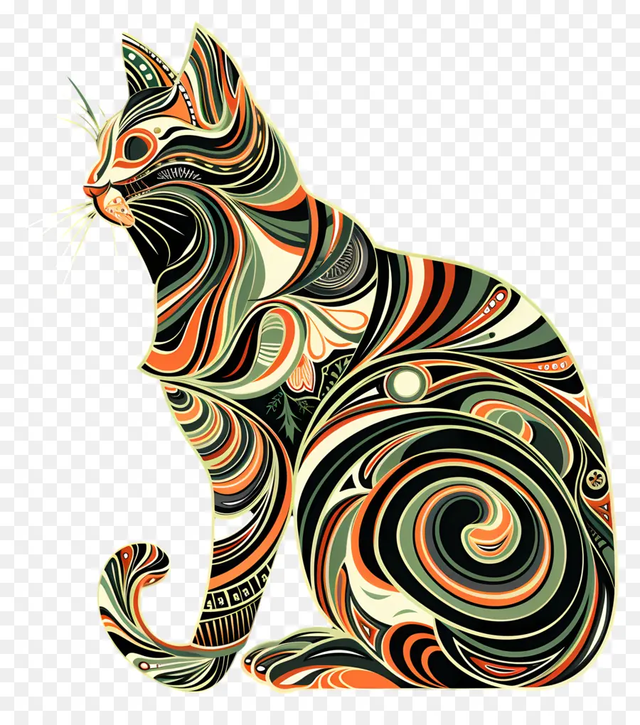 Arte De Linha，Gato PNG