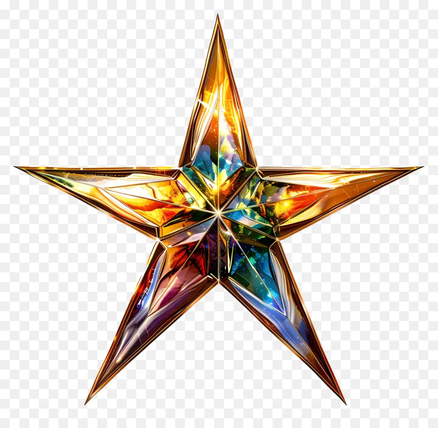 Estrela Que Brilha，Estrela Colorida PNG