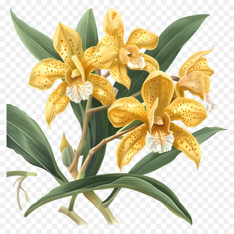 Ouro Da Orquídea Kinabalu，Orquídeas De Ouro PNG