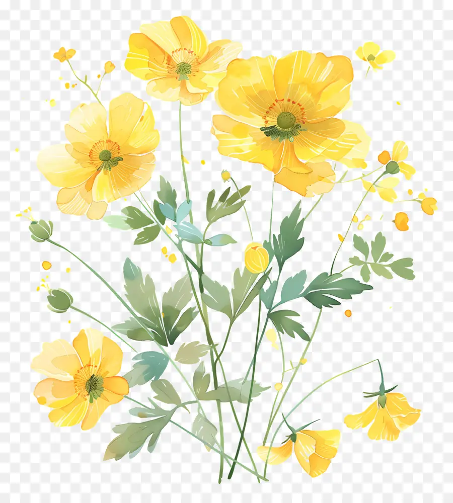Docinho Flor，Amarelo Flores Silvestres PNG