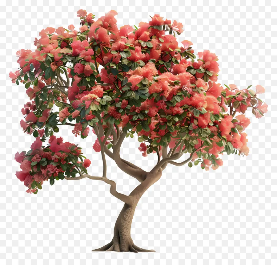 árvore Extravagante，Flores Cor De Rosa PNG