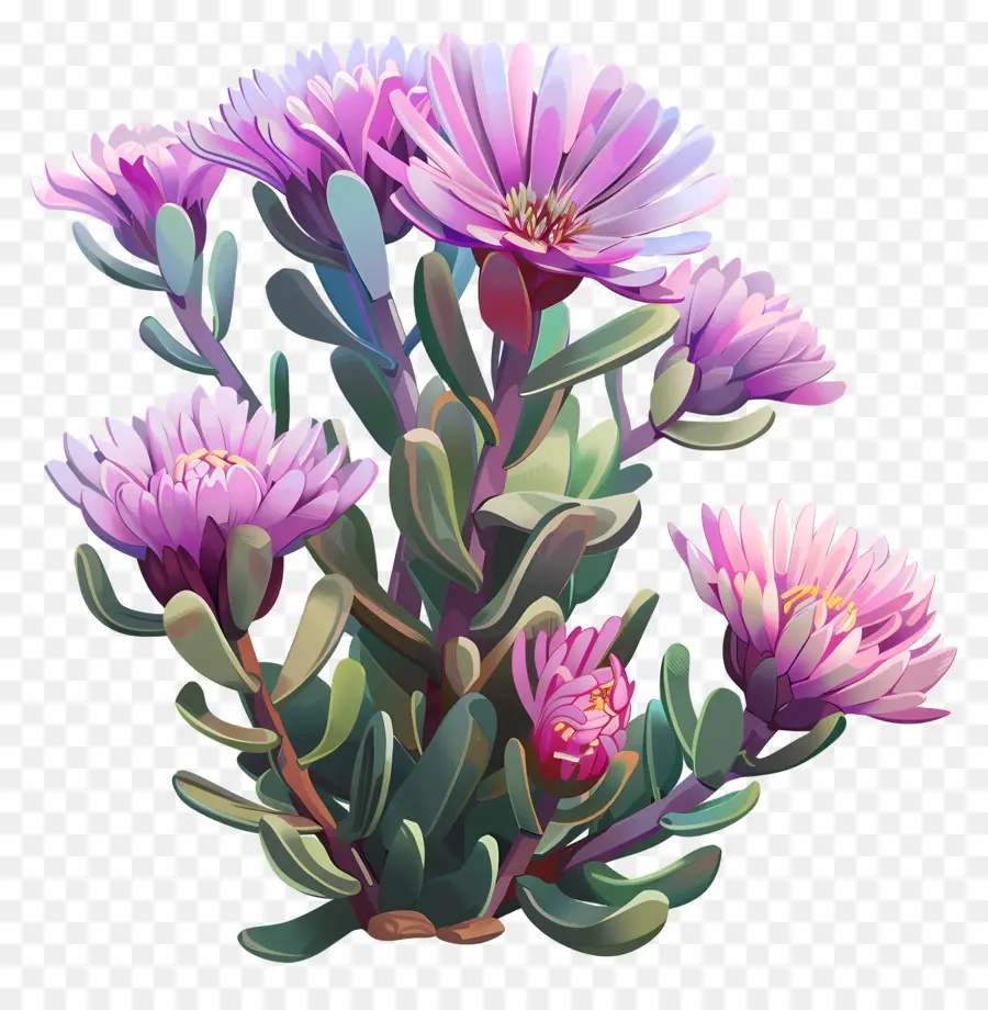 Flor Da Planta De Gelo，Flores Cor De Rosa PNG