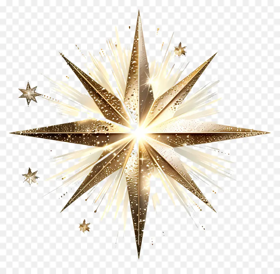 Estrela Que Brilha，Gold Starburst PNG