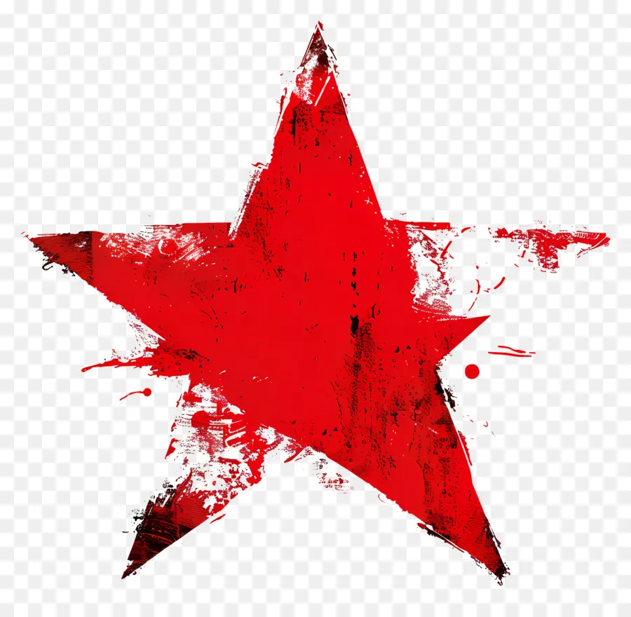 Estrela Vermelha，Salpicos Pretos PNG