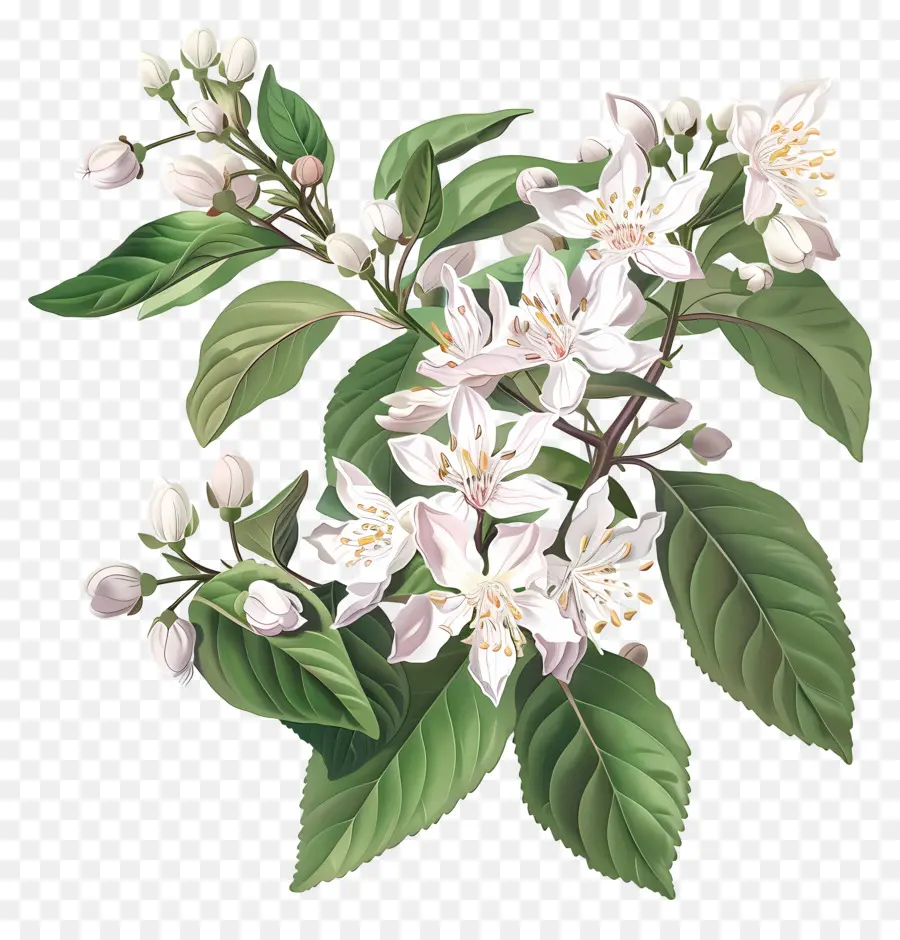 Deutzia Gracilis，Flores De Jasmim Branco PNG