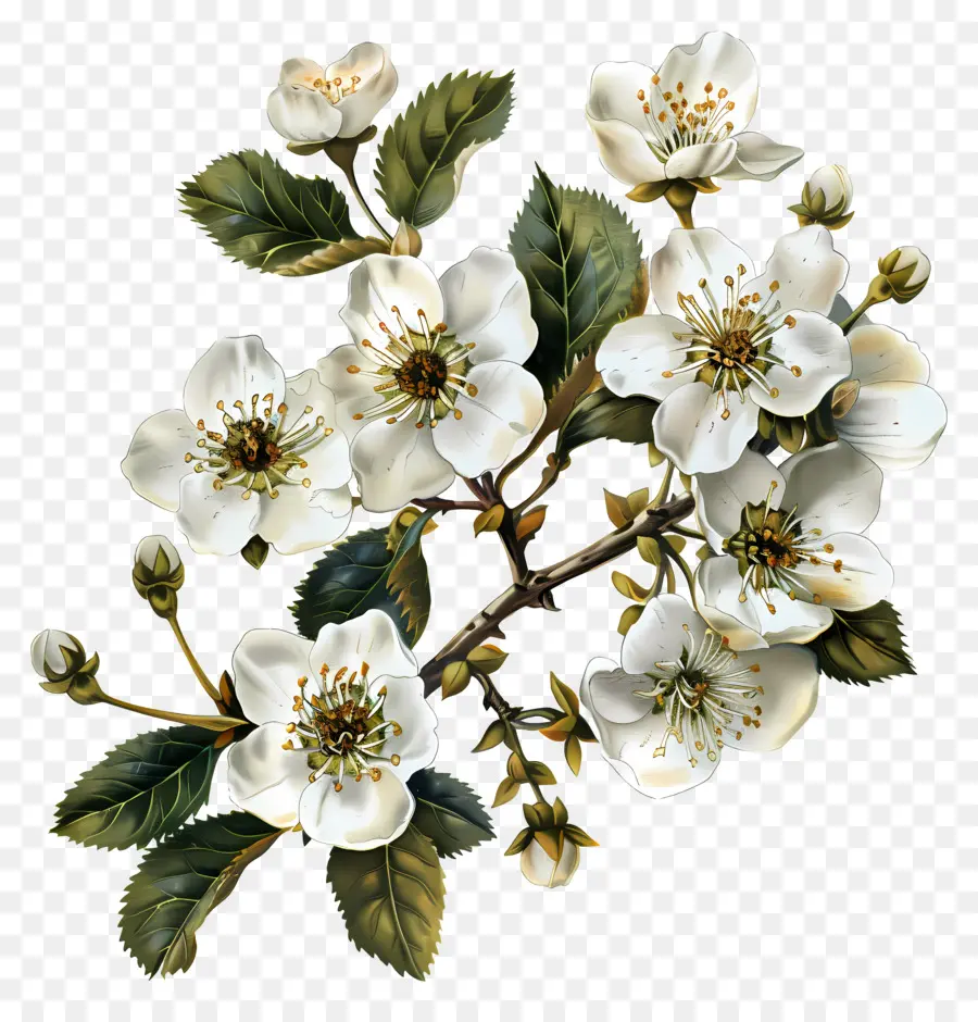 Flor Hawthorn，Flor PNG