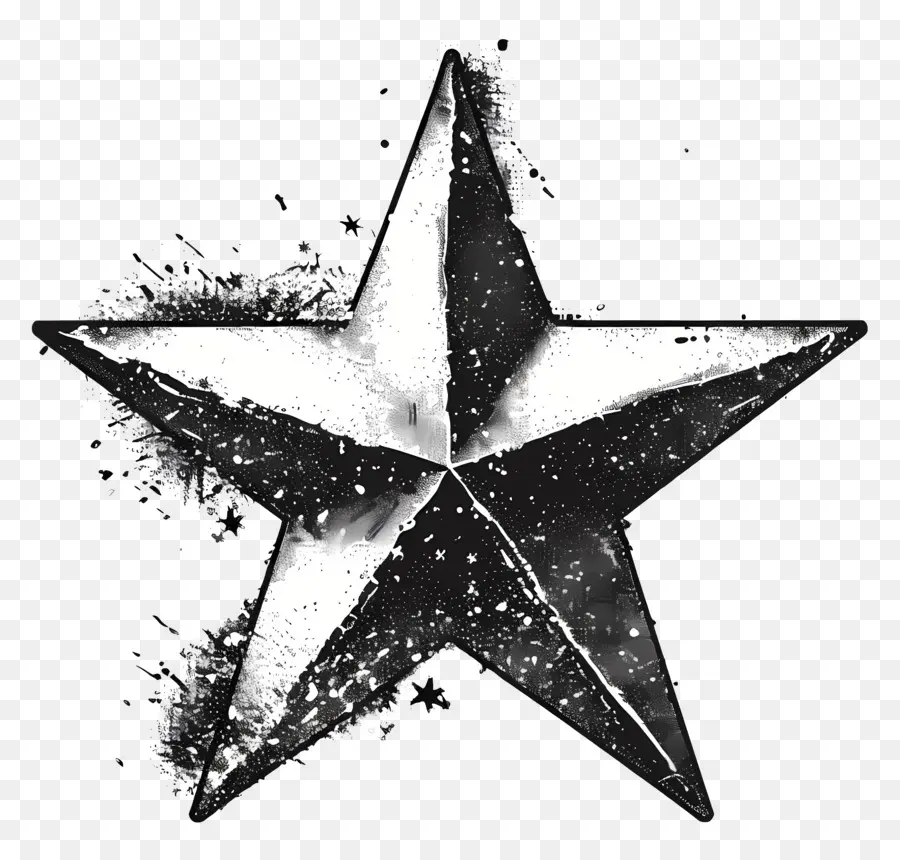 Estrela Estética，Preto E Branco PNG