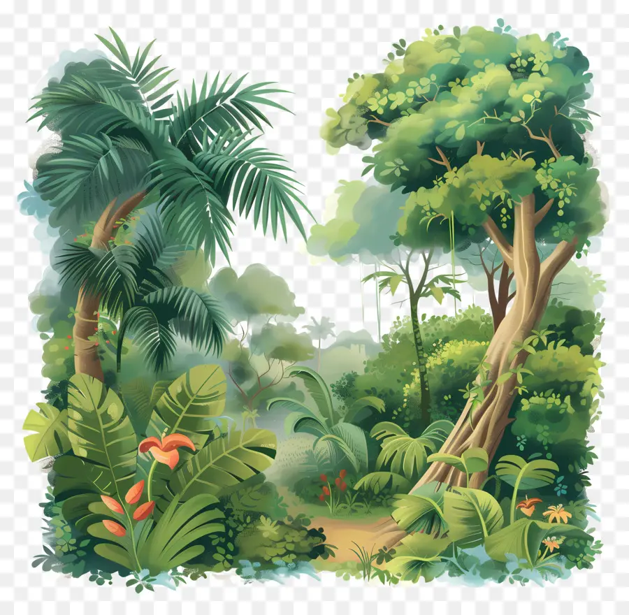 Floresta Exuberante，Floresta Tropical PNG