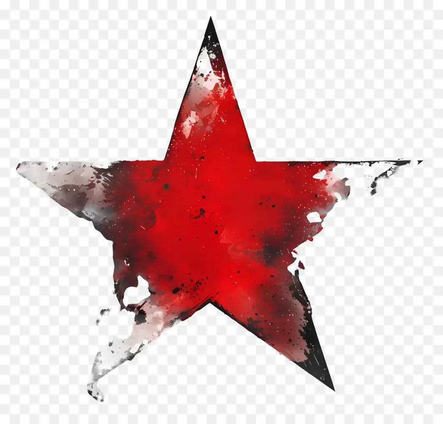 Estrela Vermelha，Aquarela PNG