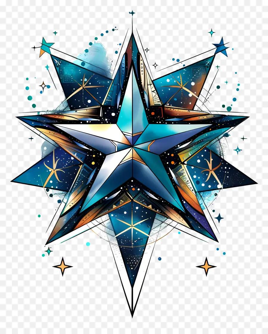 Estrela Estética，Formas Geométricas PNG
