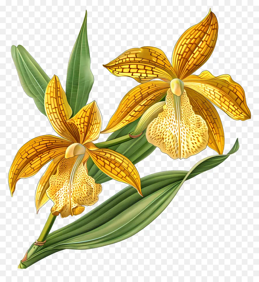 Ouro Da Orquídea Kinabalu，Orquídeas Amarelas PNG