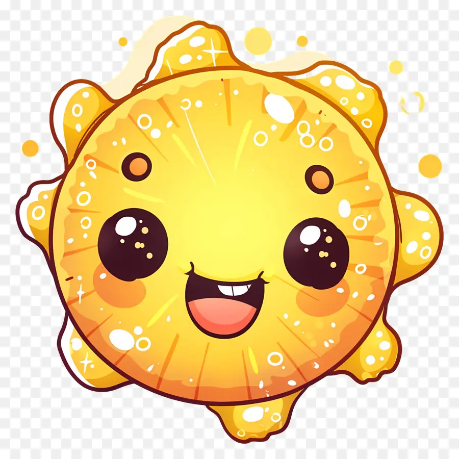 Kawaii Sun Fofo，Donut Amarelo PNG