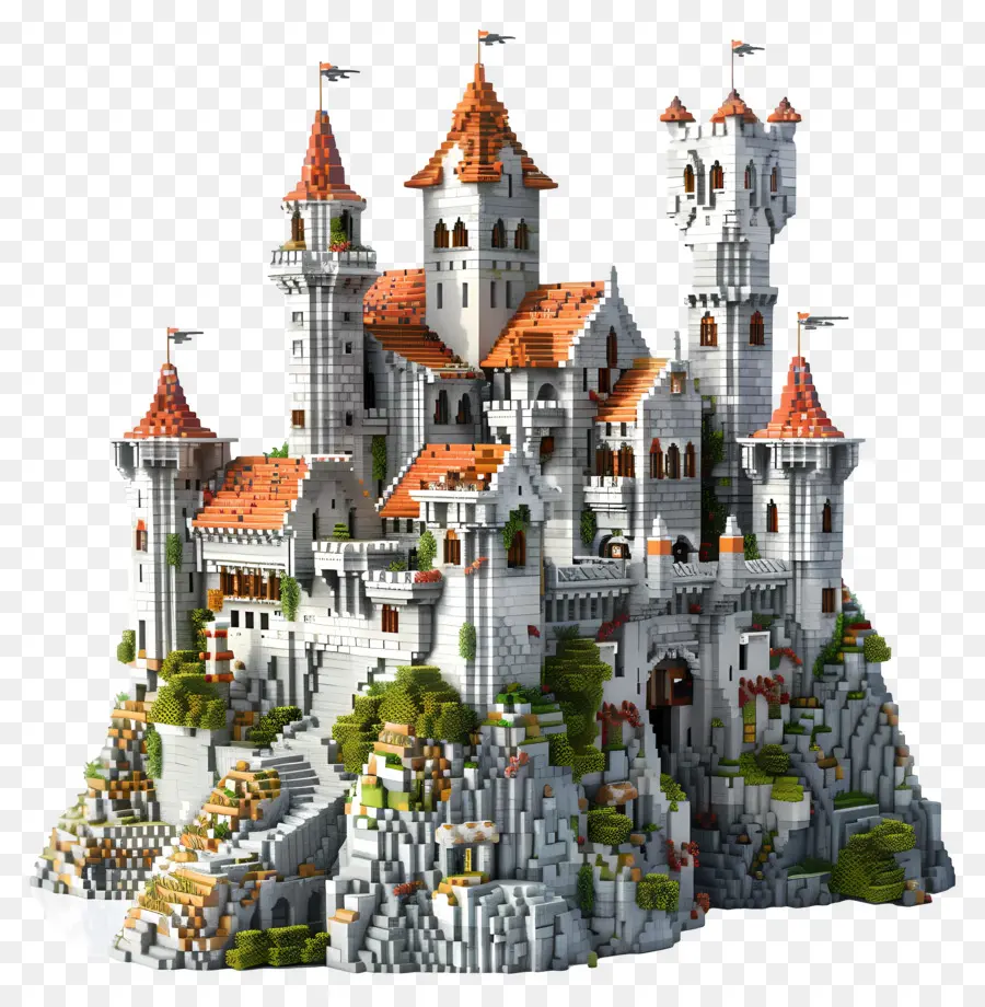 Castelo De Minecraft，Castelo Medieval PNG