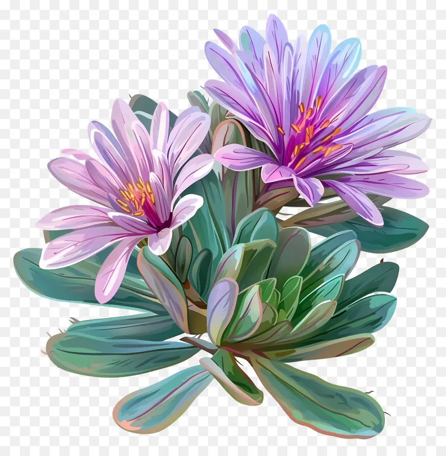 Flor Da Planta De Gelo，Flores Roxas PNG
