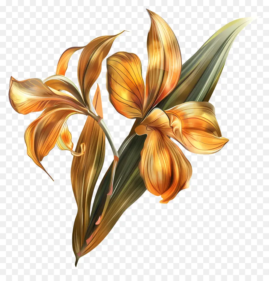 Ouro Da Orquídea Kinabalu，Flor Da Laranja PNG