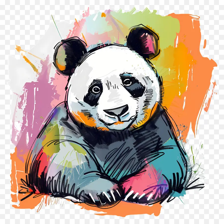 Panda，Pintura De Urso Panda PNG
