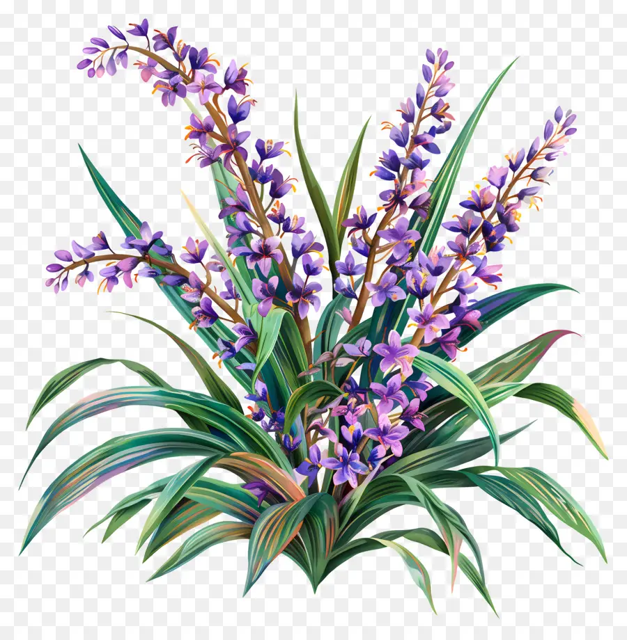 Liriope Variegado，Buquê De Flores PNG