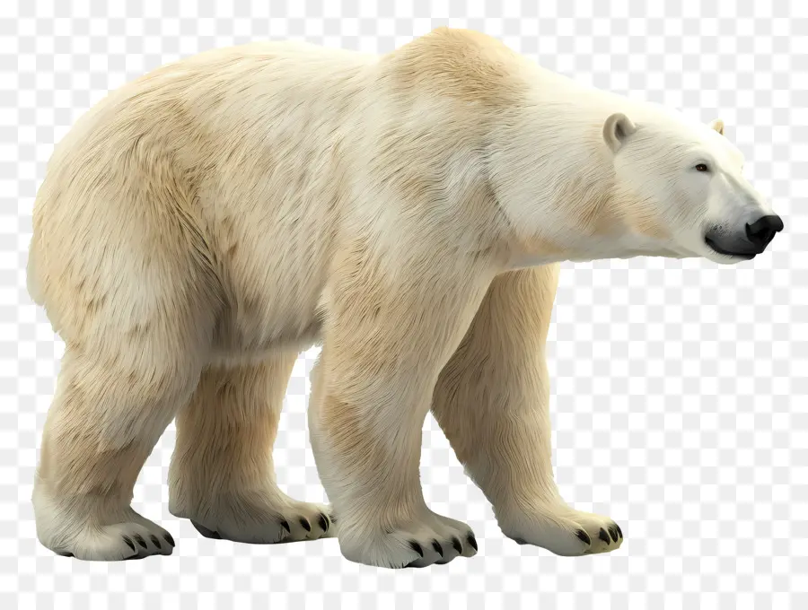 Vista Lateral Do Urso Polar，Urso Polar PNG