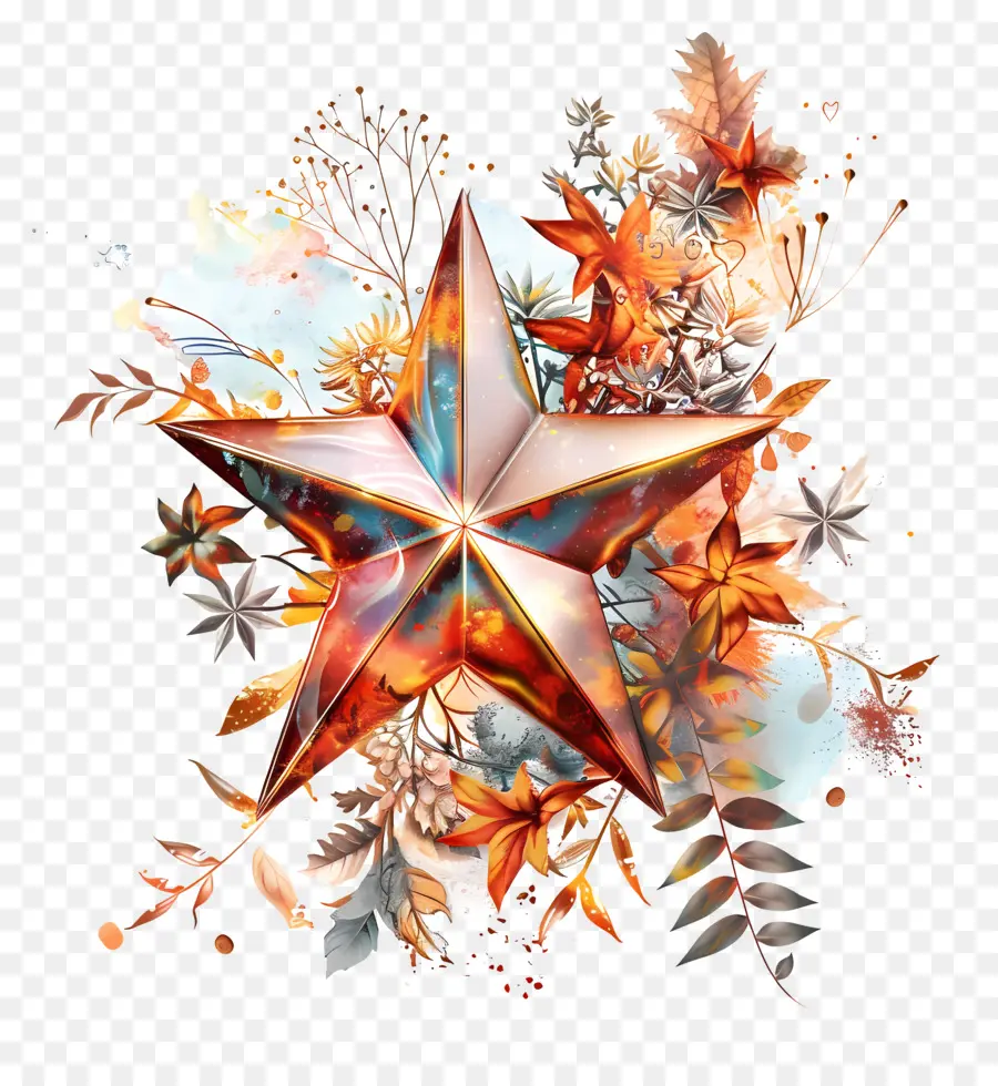 Estrela Estética，Estrela De Ouro PNG