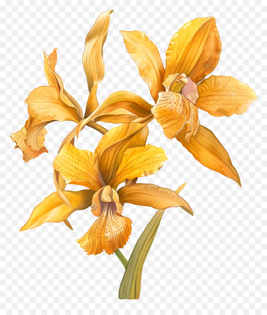 Ouro Da Orquídea Kinabalu，Flor Da Laranja PNG