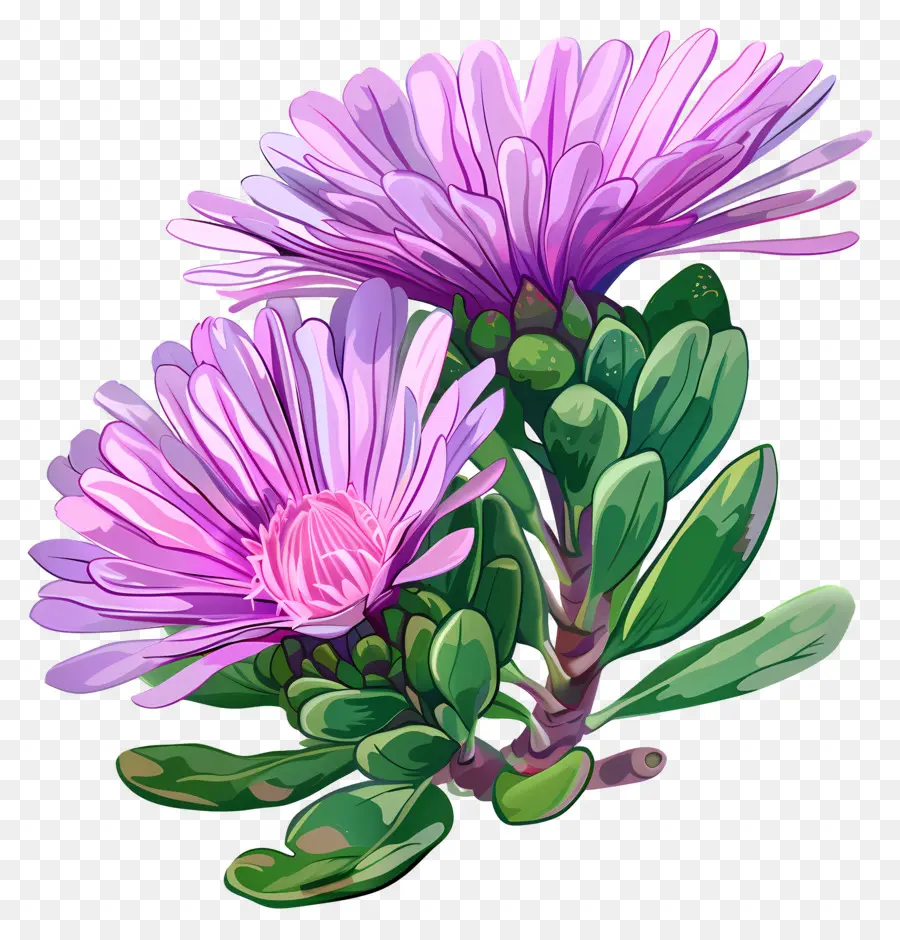 Flor Da Planta De Gelo，Flores Roxas PNG